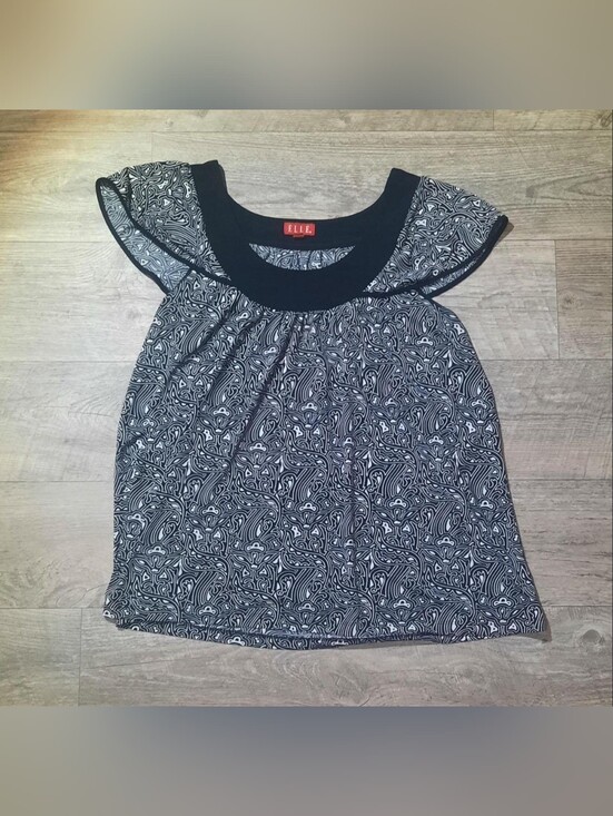 Elle Tops - Vintage ELLE Flutter Sleeve Top